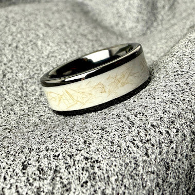 Black Ceramic 8mm Channel Memorial Ring
