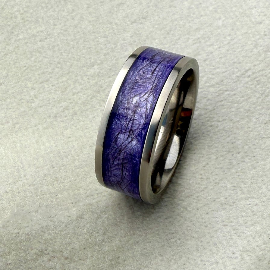 Titanium 8mm Channel Memorial Ring