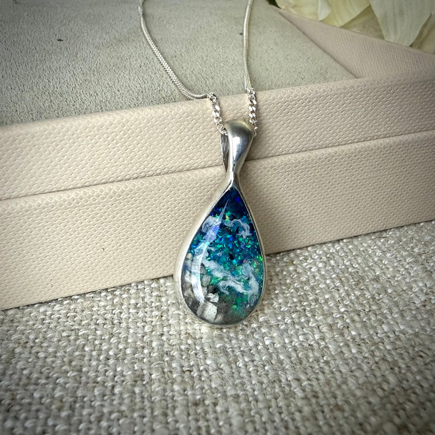 Sterling Silver Solid Teardrop Memorial Pendant