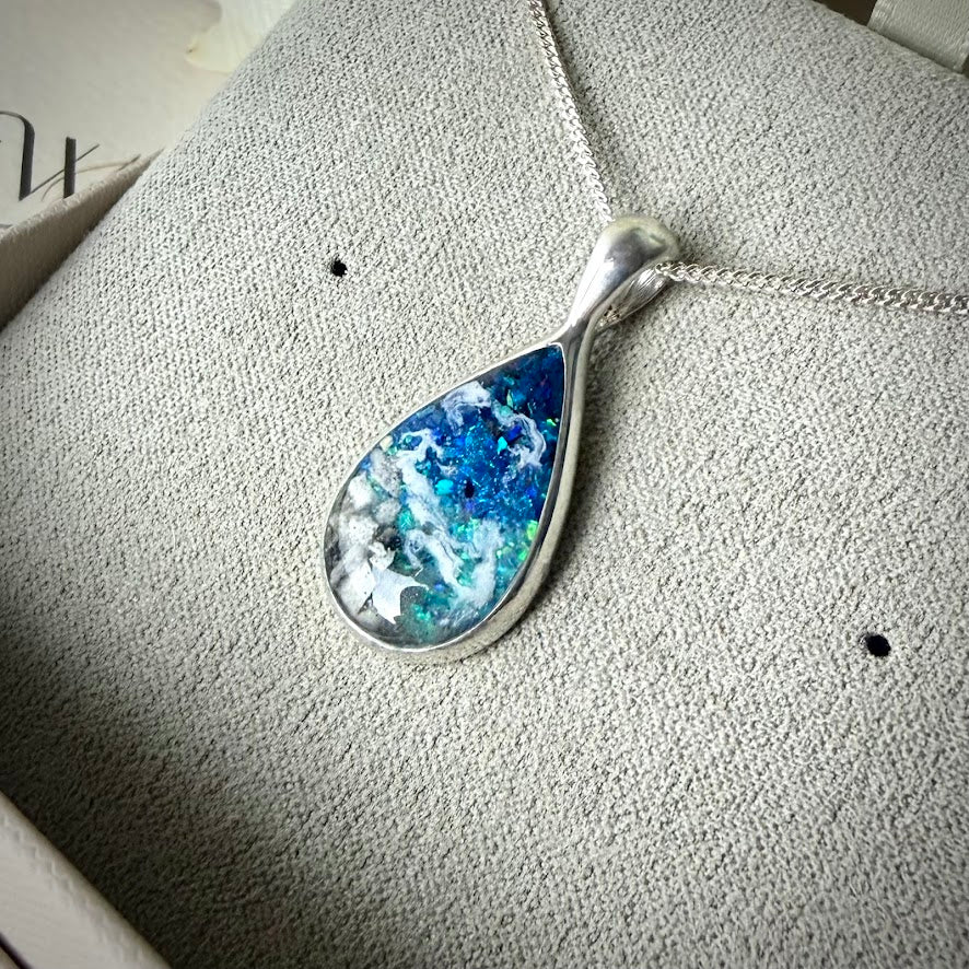 Sterling Silver Solid Teardrop Memorial Pendant
