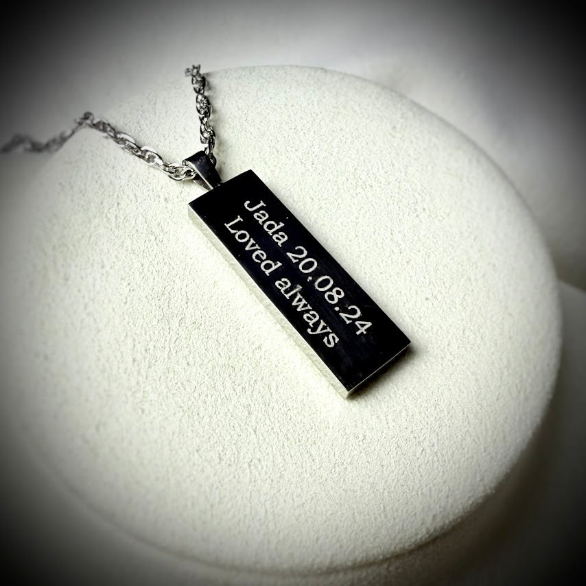 Titanium 5 bar Memorial Pendant