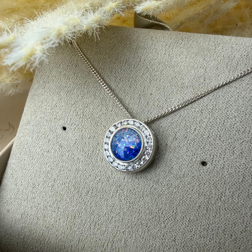 Sterling Silver Floating Halo Memorial Pendant