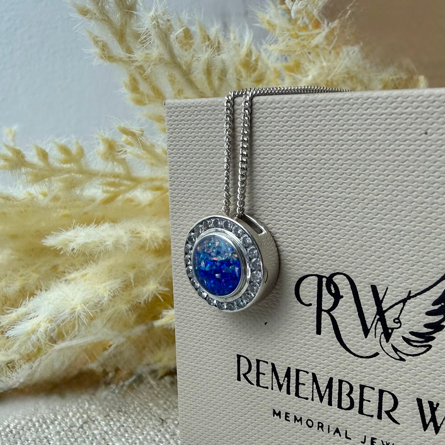 Sterling Silver Floating Halo Memorial Pendant