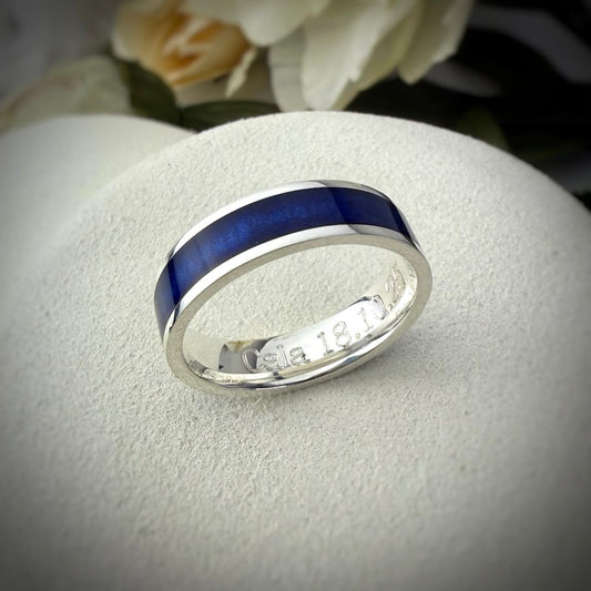Sterling Silver 6mm Channel Memorial Ring