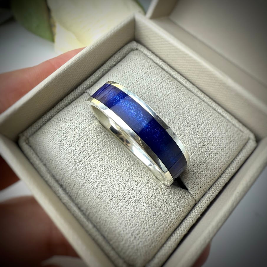 Sterling Silver 6mm Channel Memorial Ring