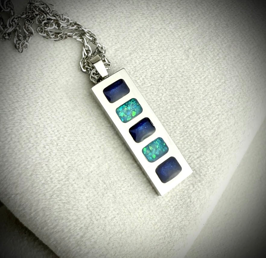 Titanium 5 bar Memorial Pendant