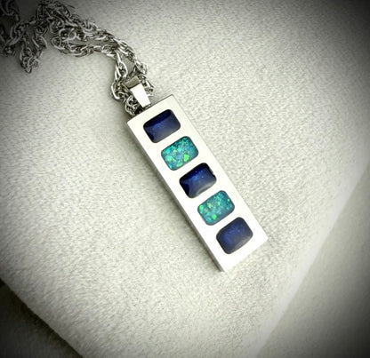 Titanium 5 bar Memorial Pendant
