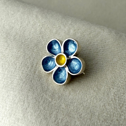 Sterling Silver Forget Me Not/Flower Memorial Brooch/Pin