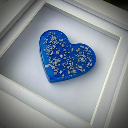 Framed Small Memorial Ashes/Hair Heart