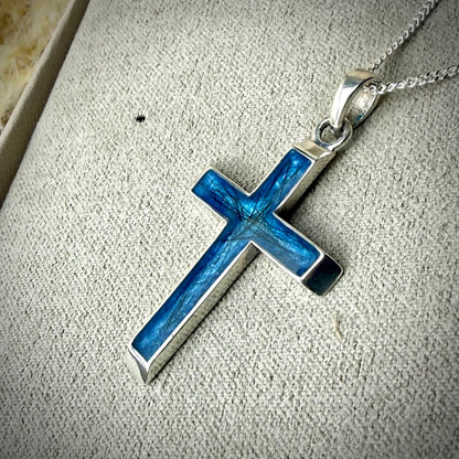 Sterling Silver 3D Cross Memorial Pendant