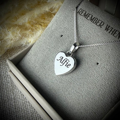 Sterling Silver Mini Heart Memorial Pendant