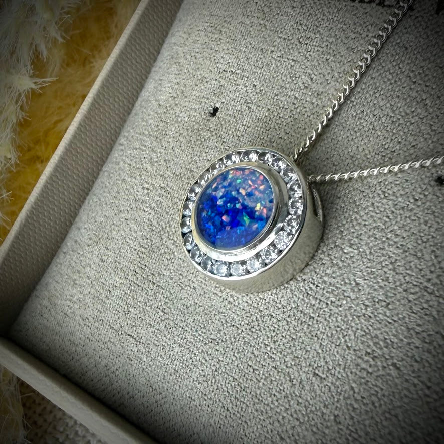 Sterling Silver Floating Halo Memorial Pendant