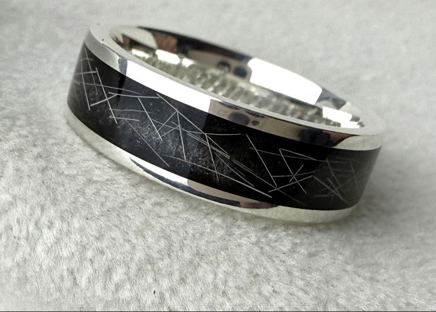 Sterling Silver 6mm Channel Memorial Ring