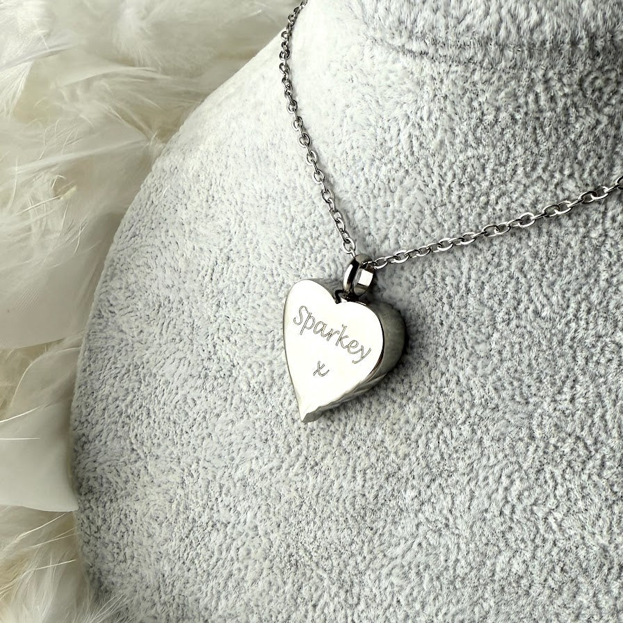 Stainless Self Fill Angel Wing Urn Memorial Pendant