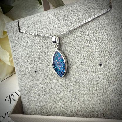 Sterling Silver Marquise Memorial Pendant