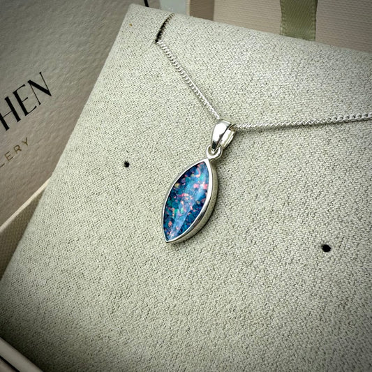Sterling Silver Marquise Memorial Pendant