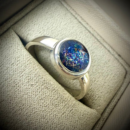 Sterling Silver 10mm Round Memorial Ring