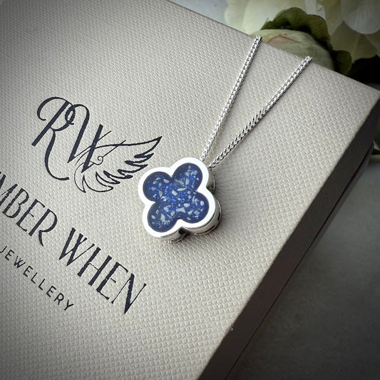 Sterling Silver Clover Memorial Pendant