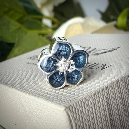 Sterling Silver Forget Me Not/ Flower Bracelet Memorial Charm