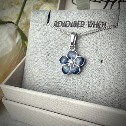 Sterling Silver Forget Me Not/ Flower Memorial Pendant