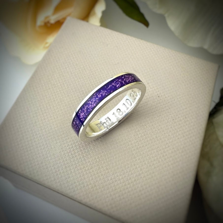 Sterling Silver 4mm Channel Memorial Ring