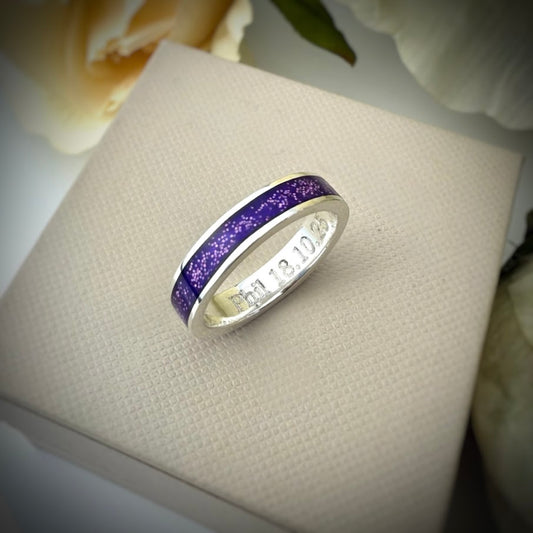 Sterling Silver 4mm Channel Memorial Ring