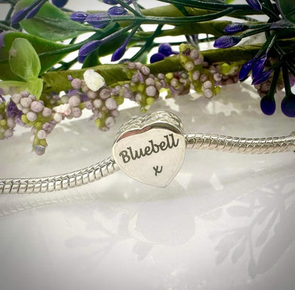 Sterling Silver Crystal Heart Memorial Bracelet Charm