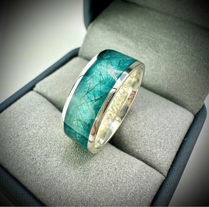 Sterling Silver 8mm Silver Channel Memorial Ring