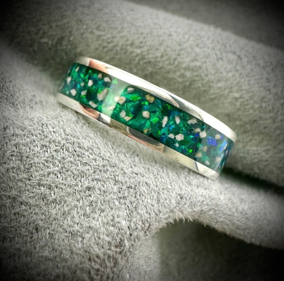 Sterling Silver 6mm Channel Memorial Ring