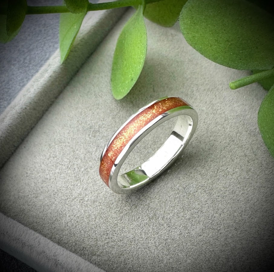Sterling Silver 4mm Channel Memorial Ring