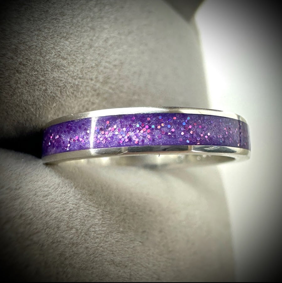 Sterling Silver 4mm Channel Memorial Ring