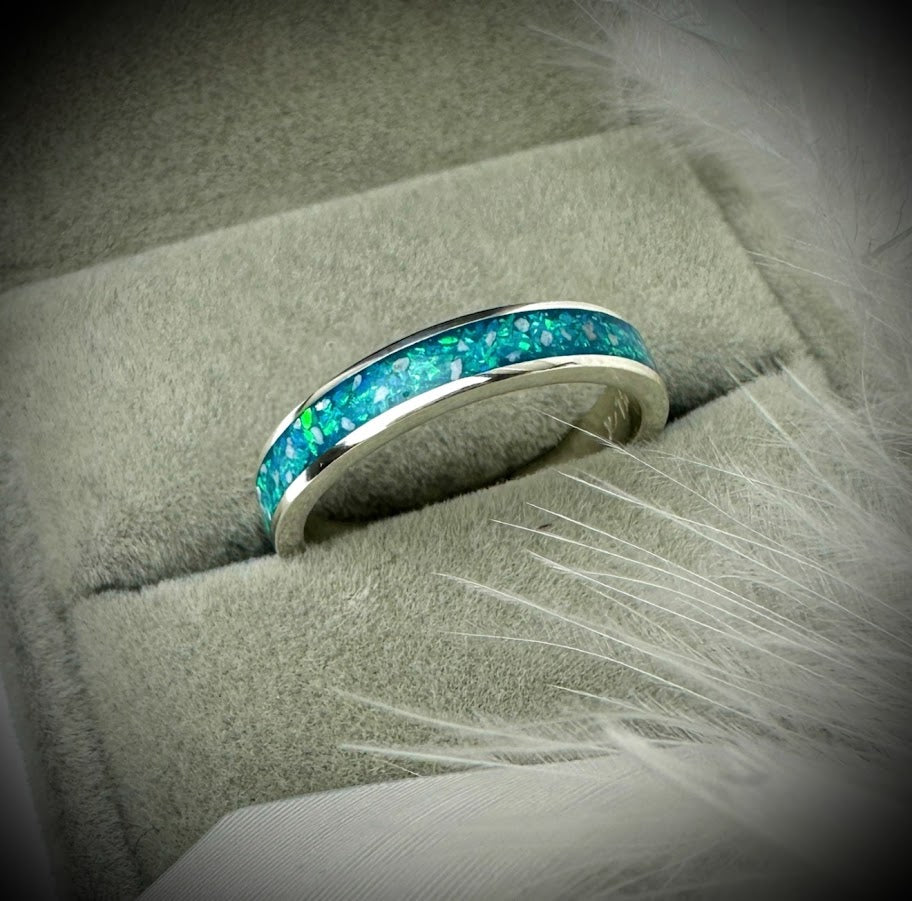 Sterling Silver 4mm Channel Memorial Ring