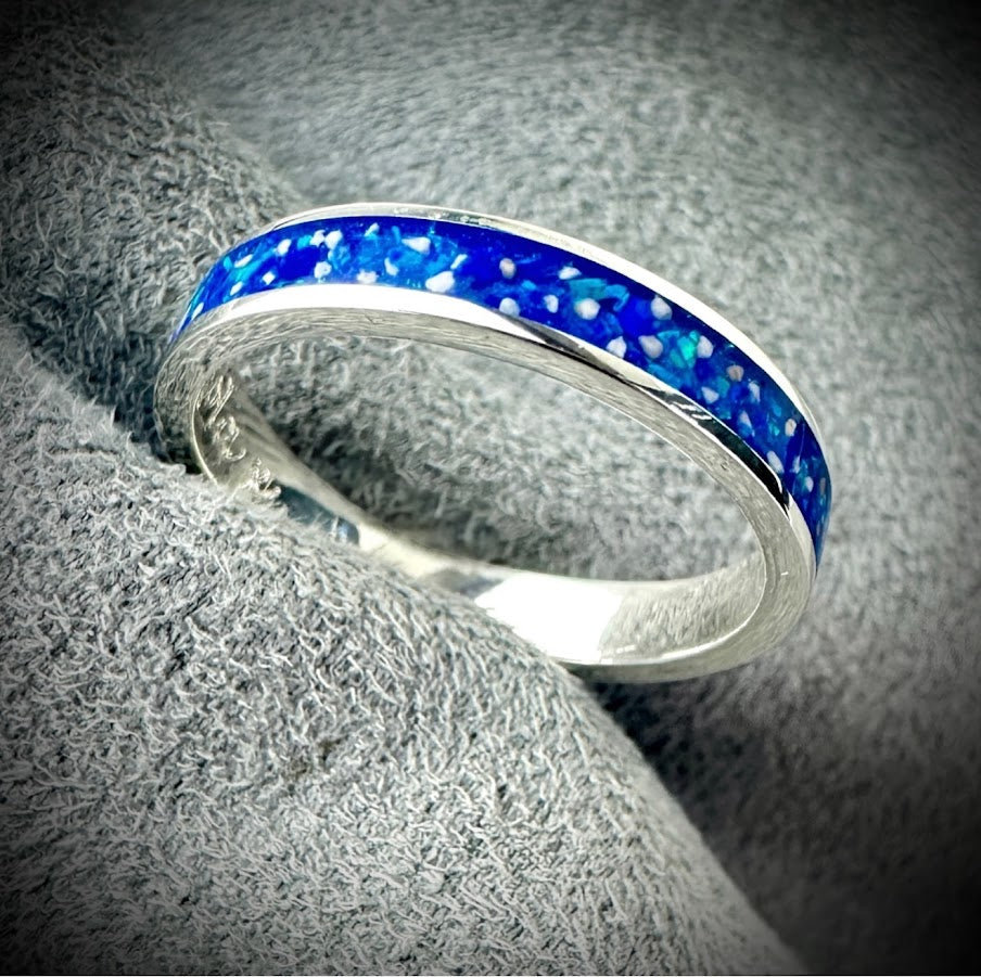 Sterling Silver 4mm Channel Memorial Ring