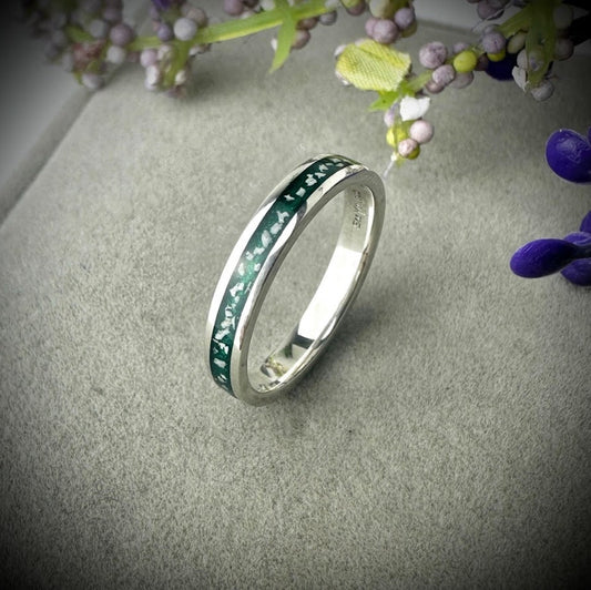 Sterling Silver 3.2mm Channel Memorial Ring