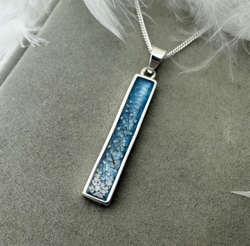 Sterling Silver Bar Memorial Pendant
