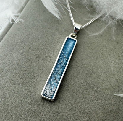 Sterling Silver Bar Memorial Pendant
