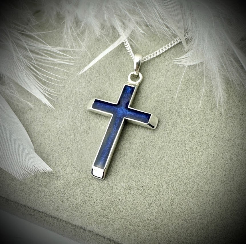 Sterling silver 3D Cross Memorial Pendant