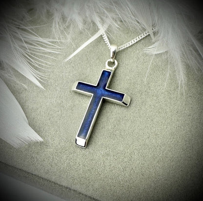 Sterling silver 3D Cross Memorial Pendant