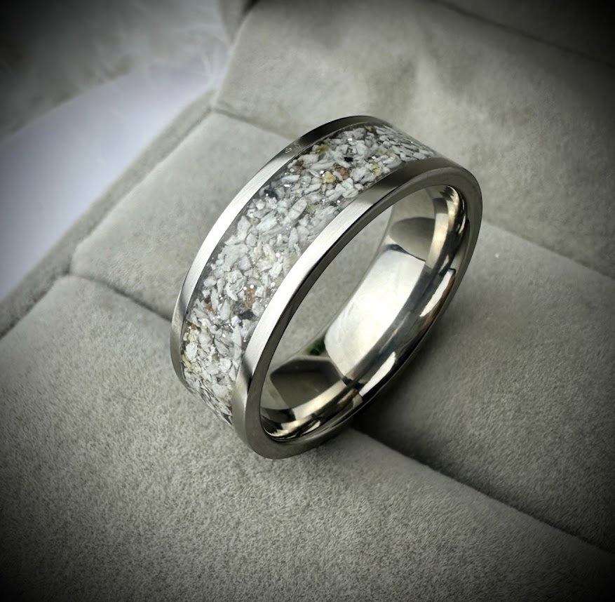 Titanium 8mm Channel Memorial Ring