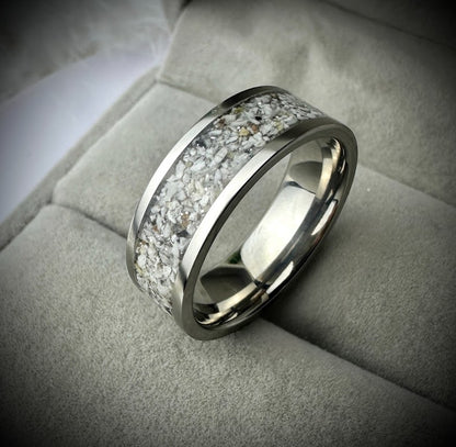 Titanium 8mm Channel Memorial Ring