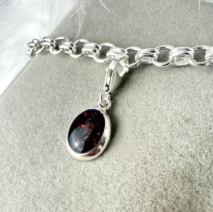 Sterling Silver Clip On Oval Bracelet Memorial Charm