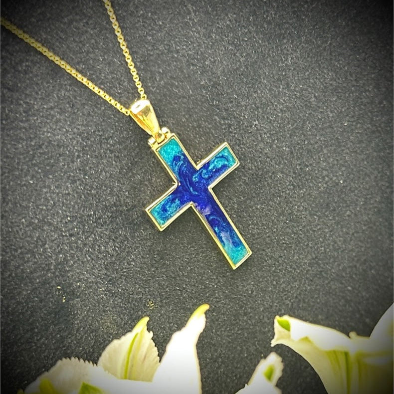 9ct Yellow Gold Cross Memorial Pendant