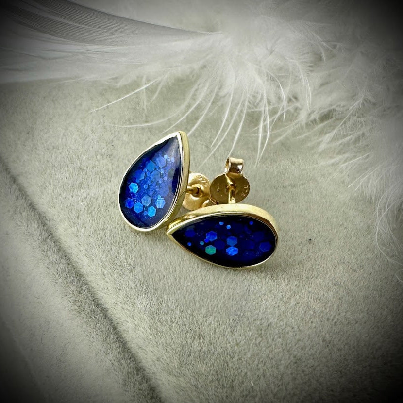 9ct Yellow Gold Teardrop Memorial Earrings