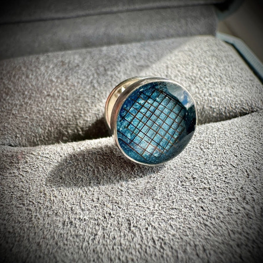 Sterling Silver Round Lapel Memorial Brooch/Pin