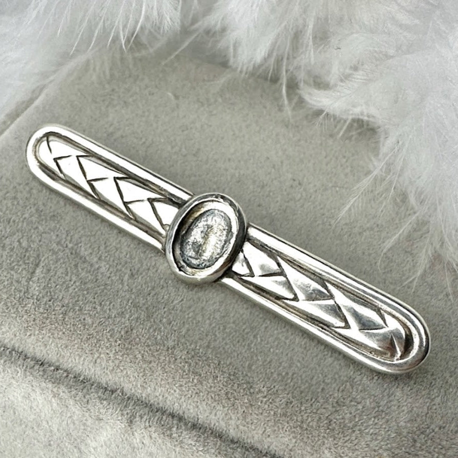 Sterling Silver Vintage Plaited Memorial Brooch / Pin