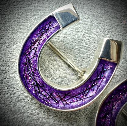 Sterling Silver Horseshoe Memorial Brooch/Pin