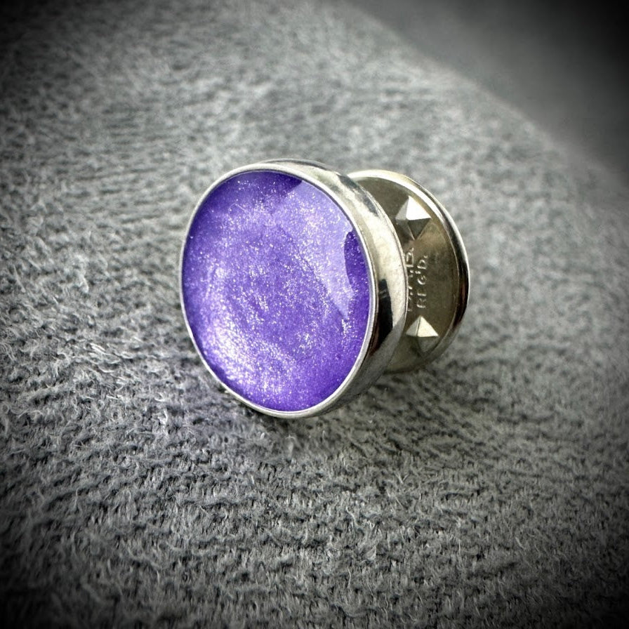 Sterling Silver Round Lapel Memorial Brooch/Pin