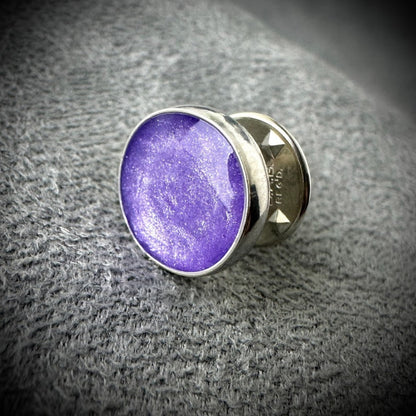 Sterling Silver Round Lapel Memorial Brooch/Pin
