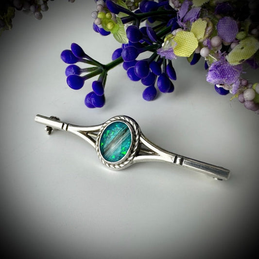 Sterling Silver Vintage Rope Edge Memorial Brooch / Pin