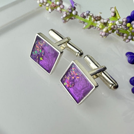 Sterling Silver Square Memorial Cufflinks